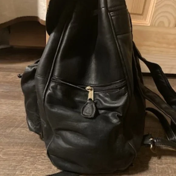 FRYE Black Leather Back Pack - Picture 3 of 12